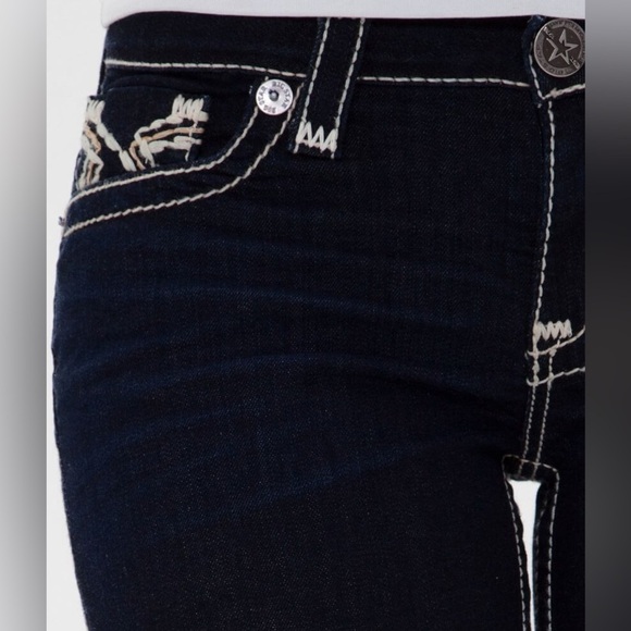 Big Star Jeans Maddie Skinny Slim Straight Leg Dark Wash Contrast Seam Women 25R - Picture 4 of 16